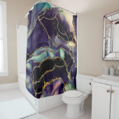 透明な色の流れ、金属の揺れの音 シャワーカーテン (インサイチュ)