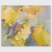 透明な色の流れ、金属の揺れの音 ラッピングペーパー (フラット)