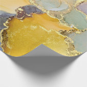 透明な色の流れ、金属の揺れの音 ラッピングペーパー (角)