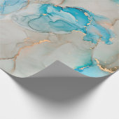 透明な色の流れ、金属の揺れの音 ラッピングペーパー (角)