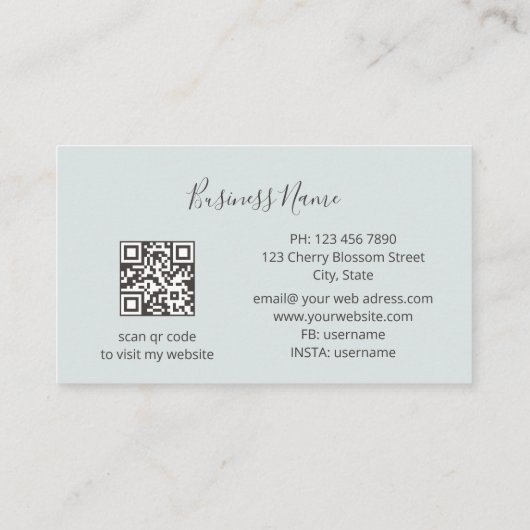 透明な花とヘイズを持つ 名刺 (裏面)