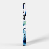 透明な花の水彩シームレスパターン iPhoneケース (右側面)