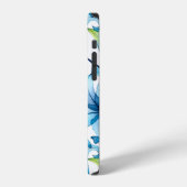透明な花の水彩シームレスパターン iPhoneケース (左側面)