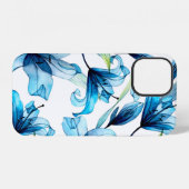 透明な花の水彩シームレスパターン iPhoneケース (裏面横)