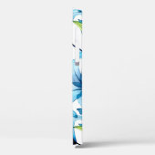 透明な花を持つ水色シームレスパターン Case-Mate iPhoneケース (裏面 / 左)