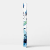 透明な花を持つ水色シームレスパターン Case-Mate iPhoneケース (裏面 / 右)