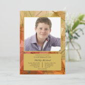 透明な葉の落ちる写真招待状 招待状 (スタンド正面)