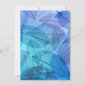 透明な葉の青い写真招待状 招待状 (裏面)