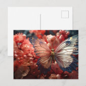 透明な蝶、果実と花 ポストカード (正面/裏面)