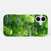 透明な銀魚の群れ iPhone 16ケース (裏面横)