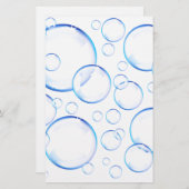 透明な青いシャボン玉 便箋 (正面/裏面)