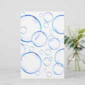 透明な青いシャボン玉 便箋 (スタンド正面)