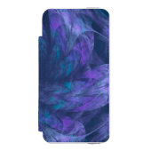 透明な青い花びらフラクタル INCIPIO iPhoneウォレットケース (フォリオ 正面)