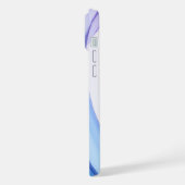 透明な青とラベンダーの型枠 iPhoneケース (左側面)