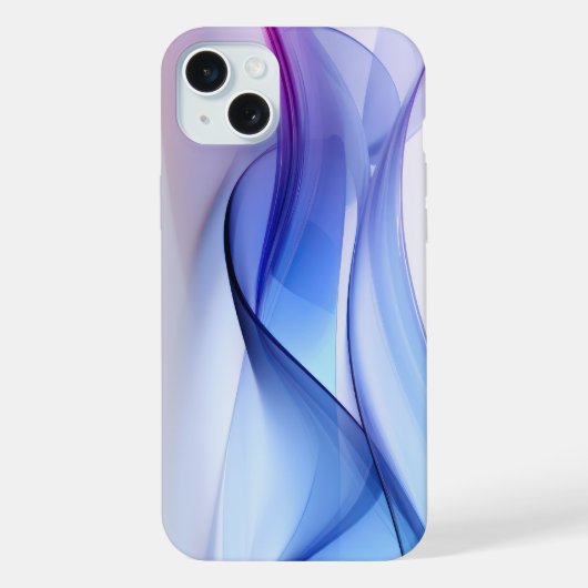 透明な青とラベンダーの型枠 iPhoneケース (裏面)