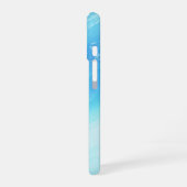 透明な青の水彩グラデーションアート iPhone 16ケース (左側面)
