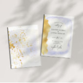 透明な青色の金ゴールドフェイクフォイル結婚ズ 招待状