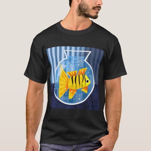 透明な魚のステッカー Tシャツ (正面)