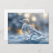 透明な鳥の氷の彫刻の冬のワンダーランド ポストカード (正面/裏面)
