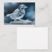 透明な鳥の氷の結晶の冬の雪クリスマス ノートカード (正面/裏面)