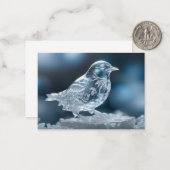 透明な鳥の氷の結晶の冬の雪クリスマス ノートカード (正面/裏面インサイチュ)