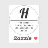 透明な黒と白のリターンアドレス シール (シート)