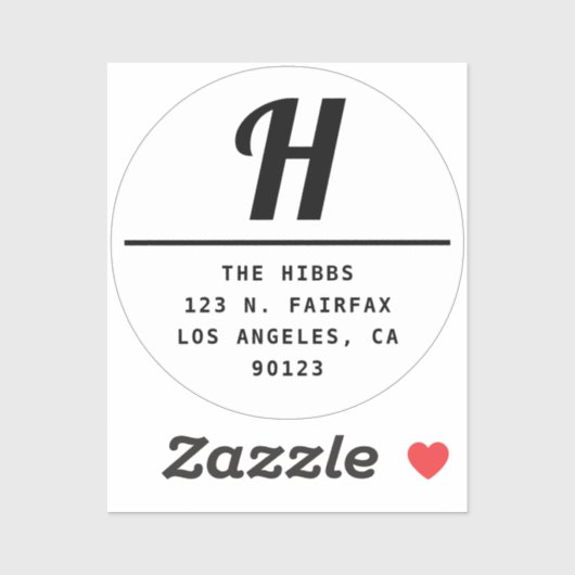 透明な黒と白のリターンアドレス シール (シート)