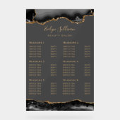 透明な黒と金ゴールドの価格リスト アクリルサイン (正面)