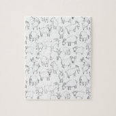 透明な-遊んでいるヤギ(あなた専有物を選んで下さい) ジグソーパズル (縦)