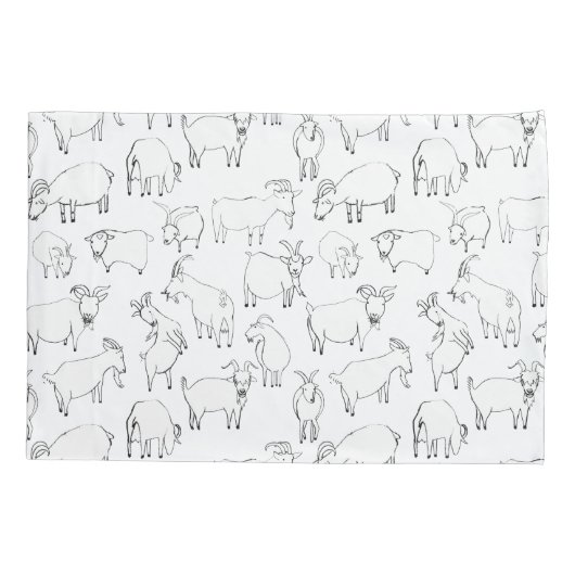 透明な-遊んでいるヤギ(あなた専有物を選んで下さい) 枕カバー (裏面)