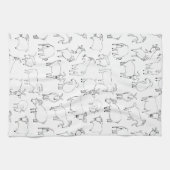 透明な-遊んでいるヤギ キッチンタオル (横)