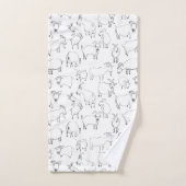 透明な-遊んでいるヤギ バスタオルセット (ハンドタオル)