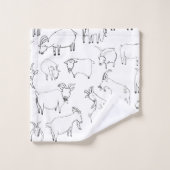 透明な-遊んでいるヤギ バスタオルセット (ウォッシュタオル)