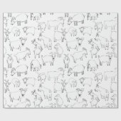 透明な-遊んでいるヤギ ラッピングペーパー (フラット)