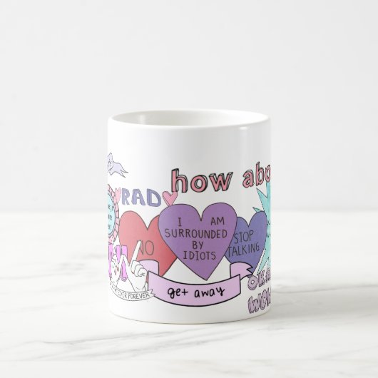 透明なTumblrのコラージュのマグ コーヒーマグカップ (中央)