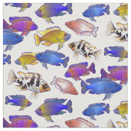透明にアフリカのクジャク魚 ファブリック