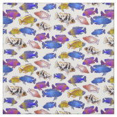 透明にアフリカのクジャク魚 ファブリック (見本)