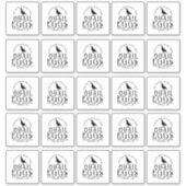 透明または白うずら卵25個のカートン シール (正面)