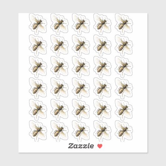 透明または白色のヴィンテージミツバチのステッカー シール (シート)