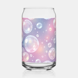 透明よくはしゃぐバブルデザイン：虹色 ガラス缶