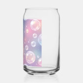 透明よくはしゃぐバブルデザイン：虹色 ガラス缶 (左)