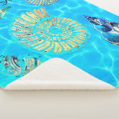 透明アクアターコイズシーウォーターシェル シェルパブランケット (3/4)