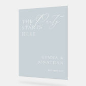 透明アクリルブルーウェディングウェルカムサイン アクリルサイン (傾斜)