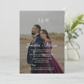 透明エレガントフォトオーバーレイ結婚モノグラム 招待状 (スタンド正面)