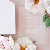 透明エレガントミニマル結婚リスト アクリル招待状