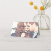 透明エレガント写結婚真モダン プレイスカード (裏面)