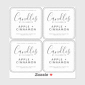 透明エレガント大豆キャンドルラベル シール (シート)