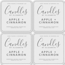 透明エレガント大豆キャンドルラベル シール