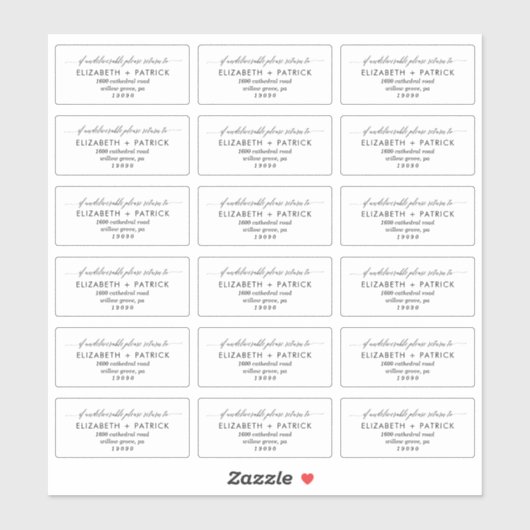 透明エレガント差出人住所ラベル シール (シート)