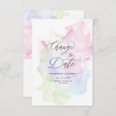 透明エレガント絹の日付を変更 招待状 (正面/裏面)